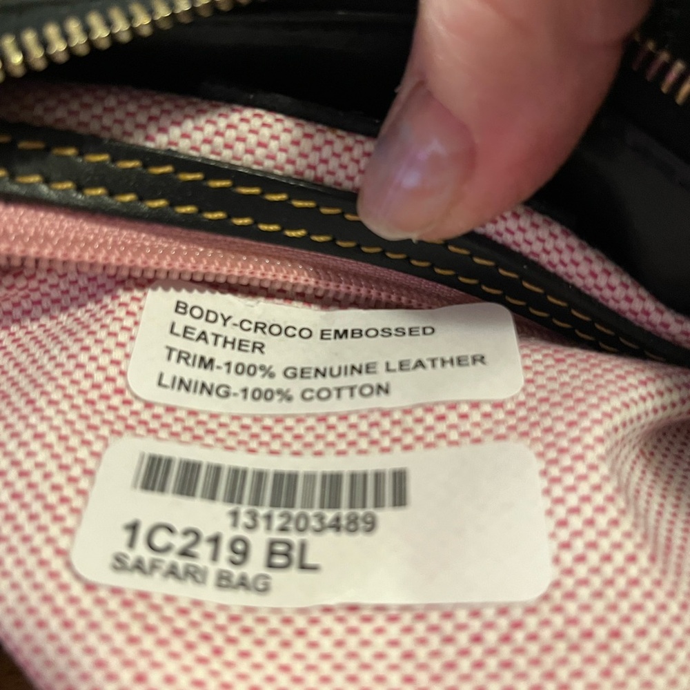 DOONEY & BOURKE NWT Black Croc Embossed Leather Bag  #J3988182 NEW - Picture 8 of 12
